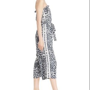 Striped Leopard Strapless Jumpsuit